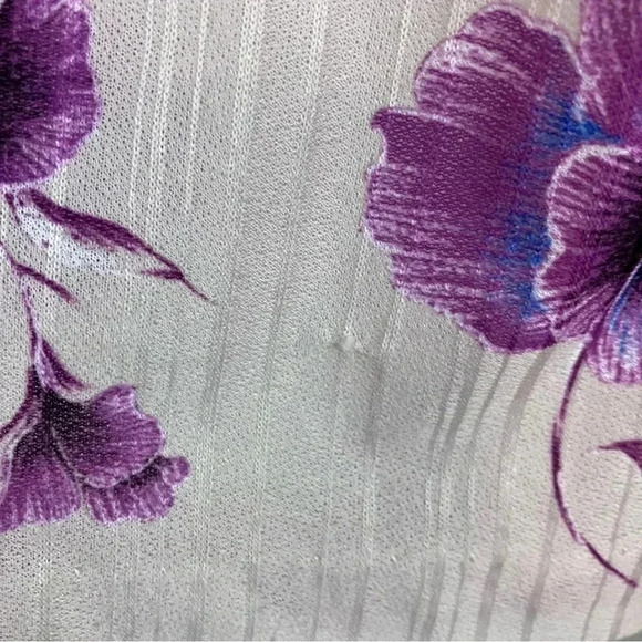 VTG Women’s 80s PL Sheer Floral Blouse Puff Sleeve Ruffle Neck Union Made - Picture 10 of 13